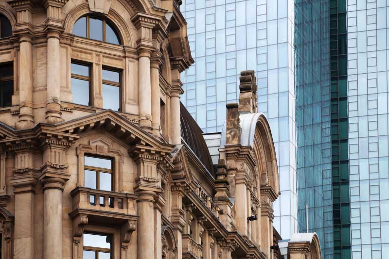 traditionelle und moderne Architektur in Frankfurt am Main
